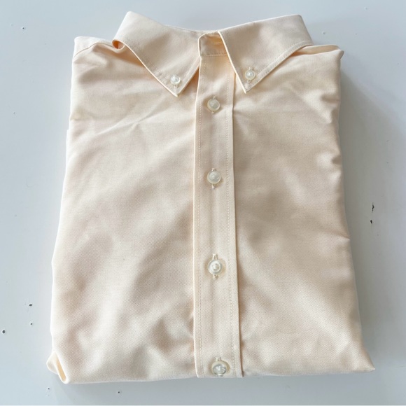 Lands End Boys Bundle Of Oxford Shirt in Blue And Peach  Yellow NWOT - Picture 12 of 16